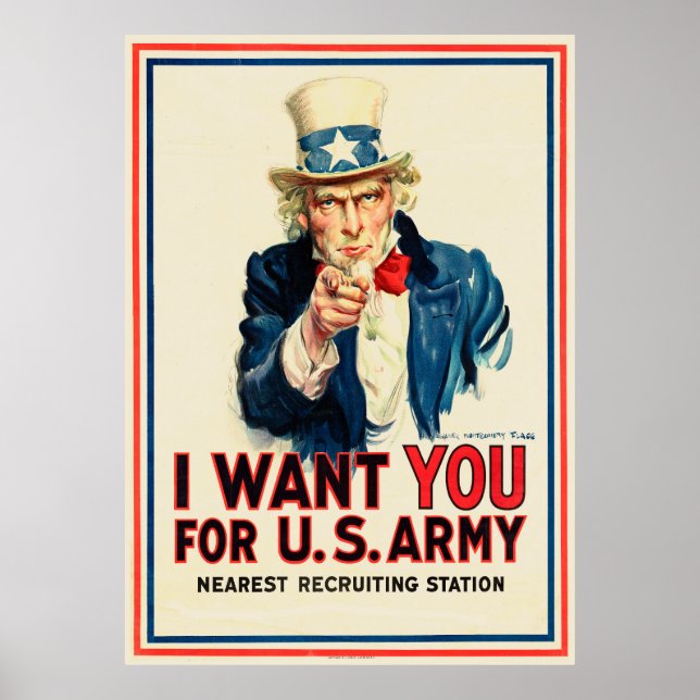 Poster Eu quero você para o exército americano (Frente)