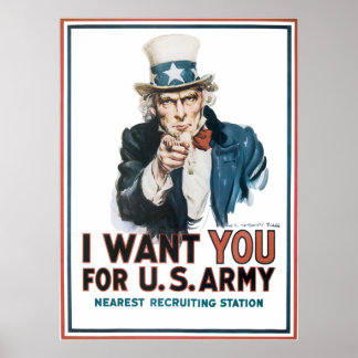 Poster Eu quero você para o Exército dos Estados Unidos