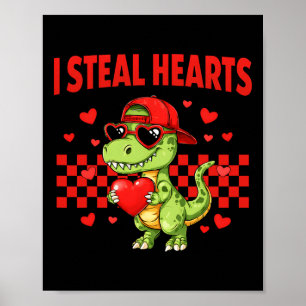 Poster Eu Roubo Corações Dia dos Namorados Dinossauro Fof