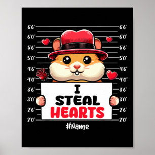 Poster Eu Roubo Corações Fofos Dono de Hamster no Dia dos