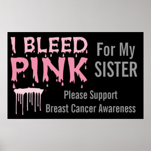 Poster Eu sangro o rosa para minha consciência do cancro