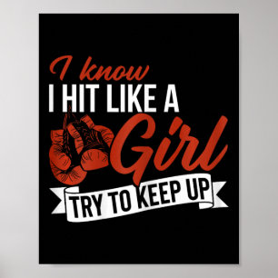 Poster Eu Sei Que Eu Acerto Como Uma Amante Do Boxe Femin