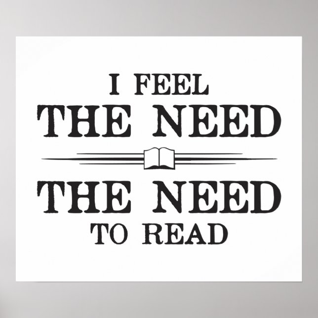 Póster Eu sinto a necessidade de ler (Frente)