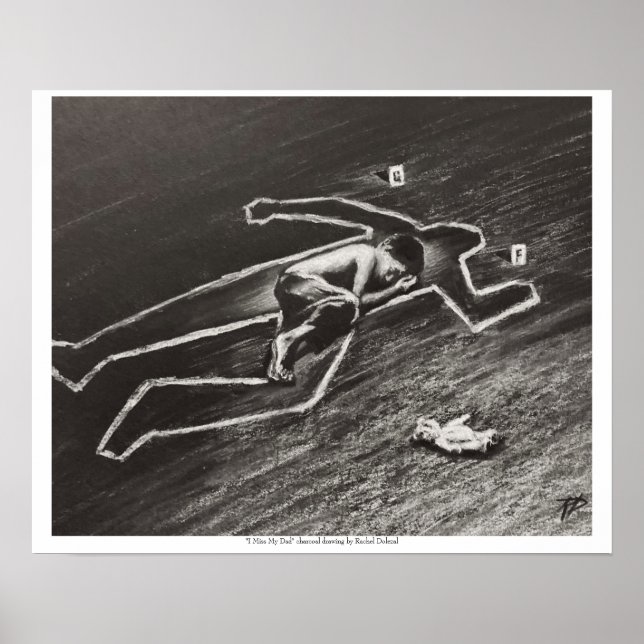 Poster Eu sinto falta do meu desenho de carvão Pai de Rac (Frente)