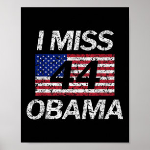 Poster Eu sinto falta do Presidente Obama 44 Grunge desbo