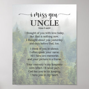 Poster Eu Sinto Saudades Cartaz de Poema do Tio