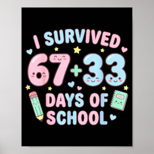 Poster Eu Sobrevivi 100 Dias De Aula Professor De Matemát