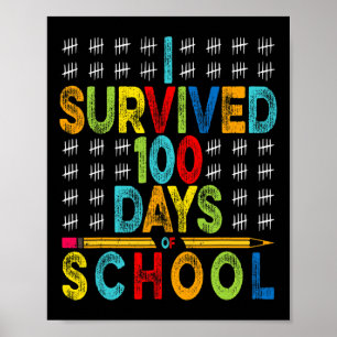 Poster Eu Sobrevivi 100 Dias De Escola 100º Dia De Escola