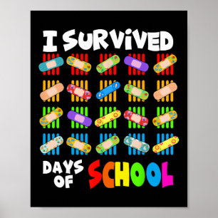 Poster Eu Sobrevivi 100 Dias De Escola Professora E Crian
