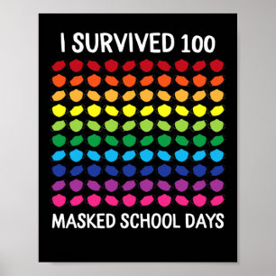 Poster Eu Sobrevivi a 100 Dias de Escola Mascarados 100º