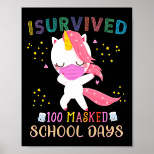 Poster Eu Sobrevivi A 100 Dias Escolares Mascarados Dabit