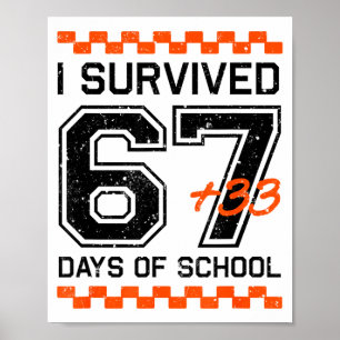 Poster Eu Sobrevivi a 67 + 33 Dias de Escola Matemática d