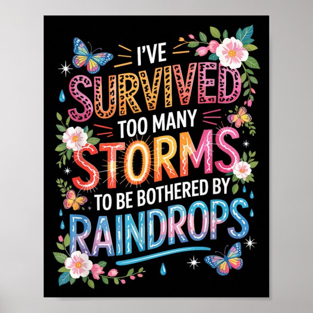 Poster Eu Sobrevivi a Muitas Tempestades, Motivacional In (Frente)