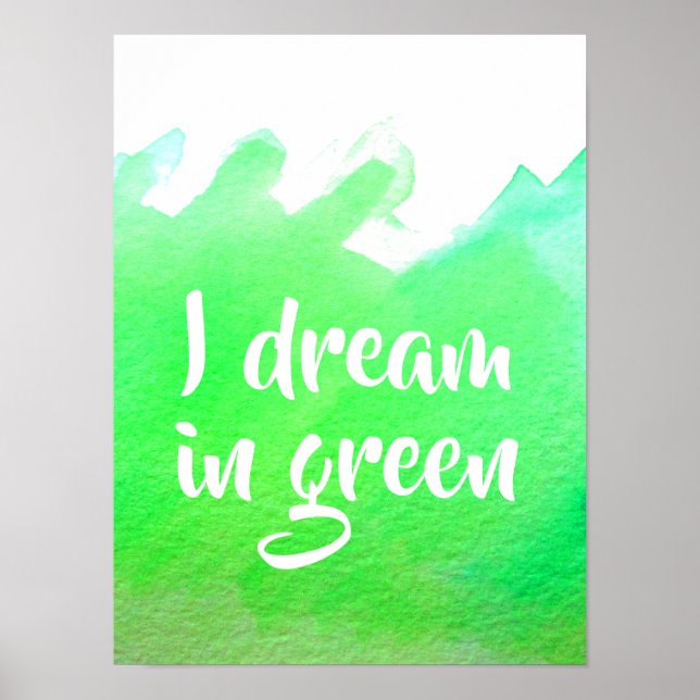 Poster Eu sonho com a cor d'água verde (Frente)