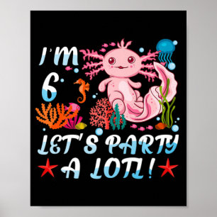 Poster Eu sou 6 Festa de Vamos Um Gift G de Anime Axolotl