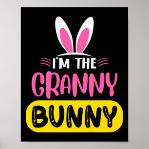 Poster Eu Sou A Avó Bunny Orelhas De Coelho Ovo Páscoa Di