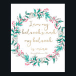 Poster Eu sou a Bíblia Verse Wall Art do meu amado<br><div class="desc">Esta bela Impressão pode ser usada para decoração de casamento ou como presente para seu amado :) Eu sou minha amada e minha amada é minha,  canção de Salomon 2 16,  Impressão Verse Bíblia,  Decoração de Casamento,  Presente Cristão,  Decoração Impressão de Casa de Presente</div>