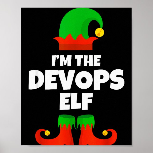 Poster Eu Sou A Família De Elfo Devops Pijama Natal Engin (Frente)