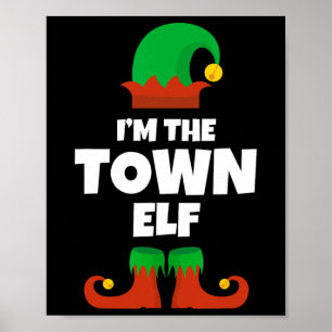 Poster Eu sou a Família Elf da Cidade Pajama Natal Engraç