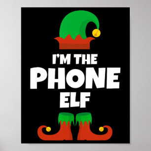 Poster Eu sou a família Phone Elf Pajama Natal Engraçado