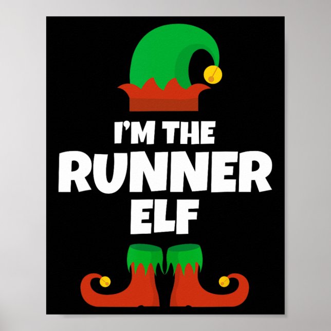 Poster Eu sou a família Runner Elf Pajama Natal Engraçado (Frente)