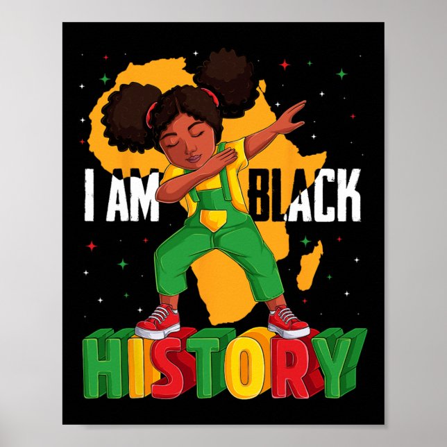 Poster Eu Sou A História Negra Crianças Meninas Mulheres  (Frente)