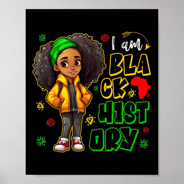 Poster Eu sou a História Negra Mês adolescentes crianças  (Frente)