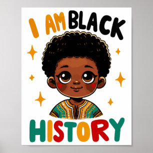 Poster Eu Sou A História Negra Mês Afro-Americano Para Cr
