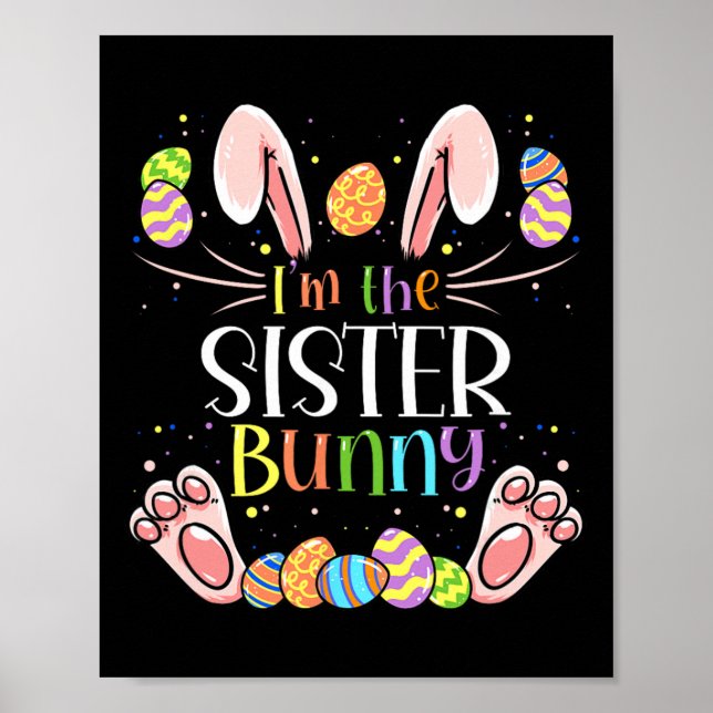 Poster Eu Sou a Irmã Coelhinha Combinando Família Festa d (Frente)
