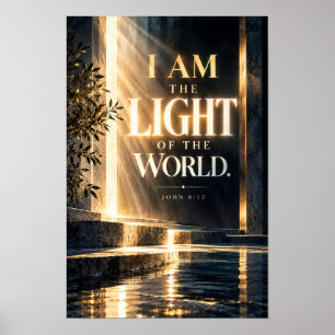Poster Eu Sou a Luz do Mundo João 8:12 Arte Cristã Wa