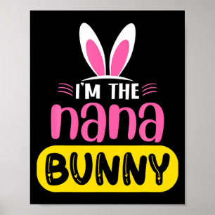 Poster Eu Sou A Nana Bunny Orelhas De Coelho Ovo Páscoa D