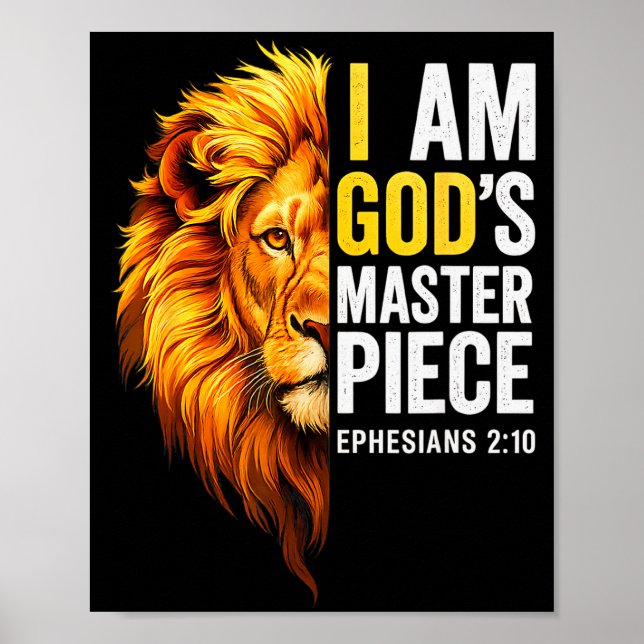 Poster Eu Sou a Obra-Prima de Deus Cristão Efésios 2_20 (Frente)