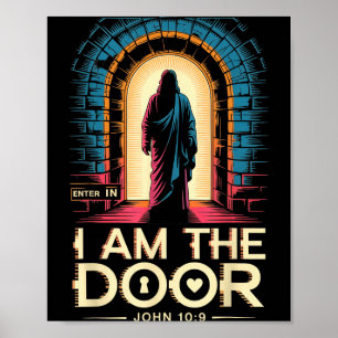Poster Eu Sou a Porta Estética Jesus Roupas Cristãs de Ru