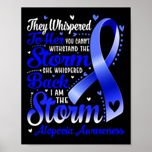 Poster Eu Sou A Tempestade Alopecia Consciência Azul Fita