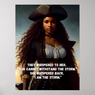Poster Eu sou a Tempestade Arte Pirata da Mulher Negra