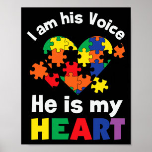 Poster Eu Sou A Voz Dele Ele É O Meu Autismo Coração Cons