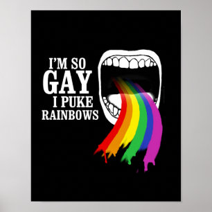 Póster Eu sou assim que gay, eu puke arcos-íris
