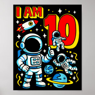 Poster Eu sou astronauta Tenho 10 anos de idade Menino de