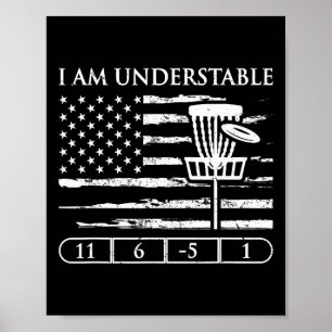 Poster Eu Sou Cota de Disc Golf Vintage Bandeira dos EUA