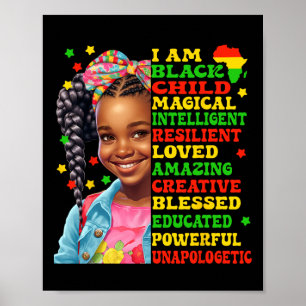 Poster Eu Sou Criança Negra Orgulho Americano Africano Pa