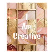 Eu Sou Criativo Pêssego Cor-de-rosa Mármore