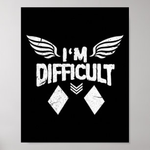 Poster Eu sou Difícil Diamantes Duplos Ski Snowboard Gif