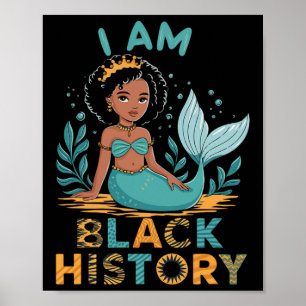 Poster Eu Sou História Negra Afro Menina Pequena Africana