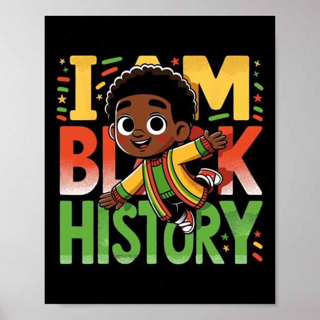 Poster Eu Sou História Negra Crianças Meninos Mês da Hist (Frente)