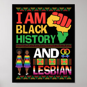 Poster Eu Sou História Negra e Orgulho Lésbico LGBT Afric