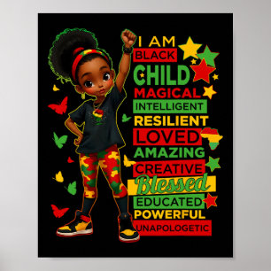 Poster Eu Sou Mês da História da Criança Negra Afro-Ameri