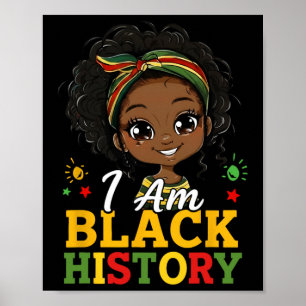 Poster Eu Sou Mês da História Negra Afro-Americano Negro