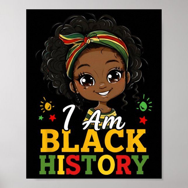 Poster Eu Sou Mês da História Negra Afro-Americano Negro  (Frente)