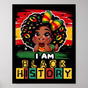 Poster Eu Sou Mês da História Negra Melanina Preta Menina