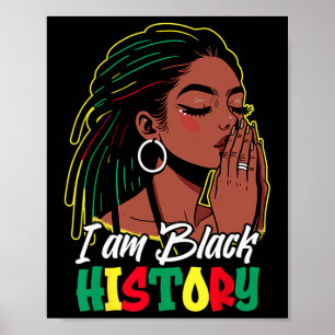 Poster Eu Sou Mês da História Negra Menina Loc'd Mulheres